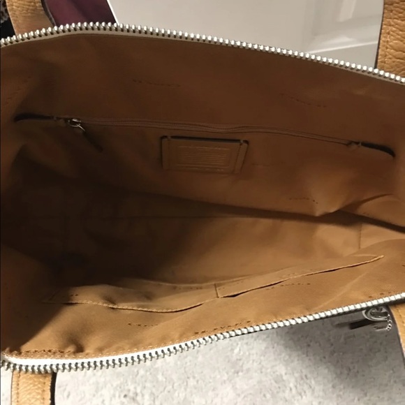 Coach White Pink Floral Print Tote - Picture 4 of 7